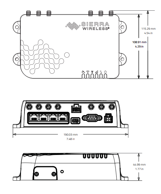 Sierra Wireless AirLink MP70 High Performance, LTE-Advanced Vehicle Router - 1102709 - DC Power Cable (No WIFI)並行輸入 Sierra Wireless MP70 4G LTE Cat-12 Router - Linkwave